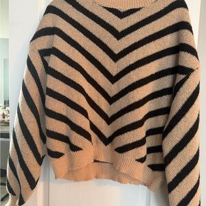 Striped Black and Tan Women's Sweater